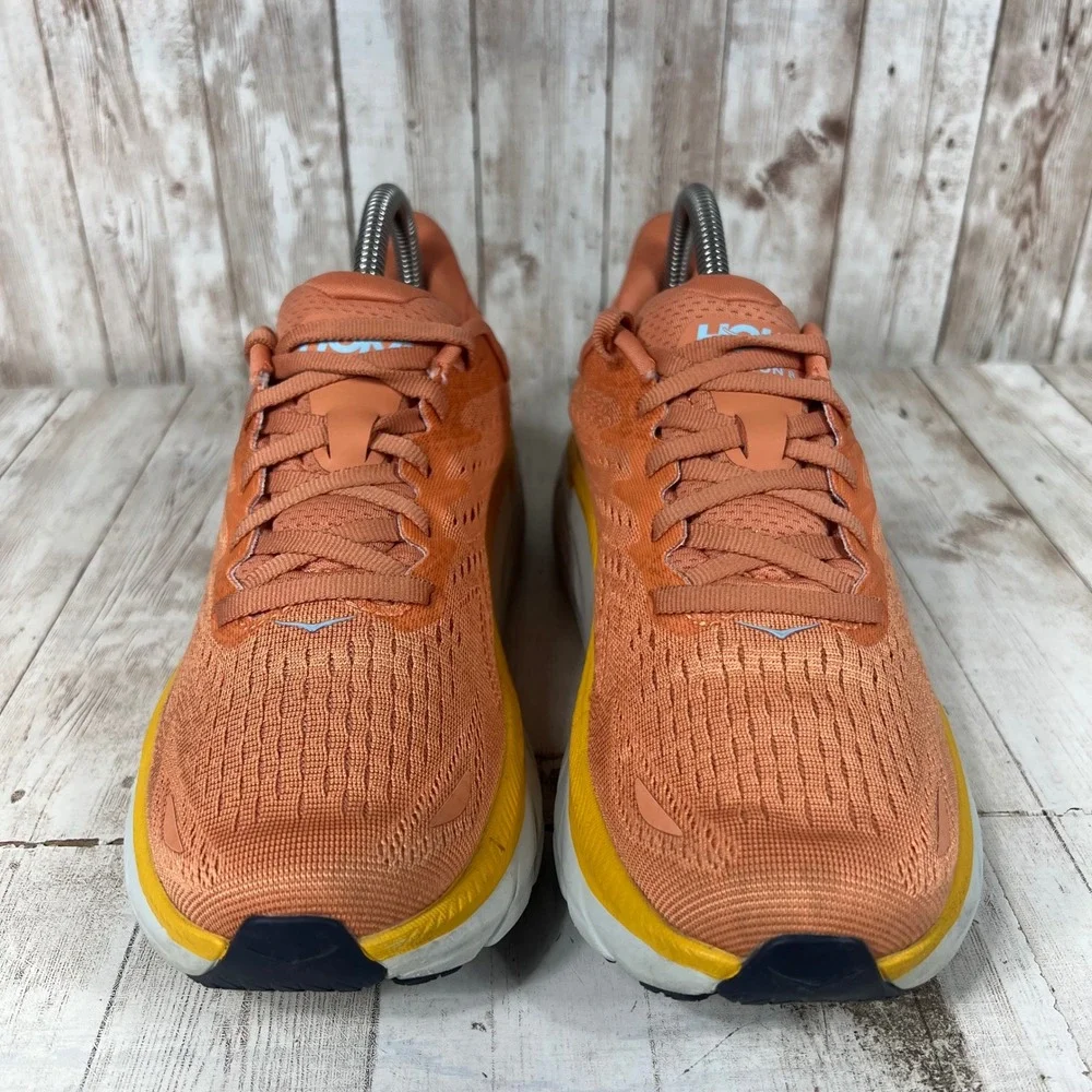 Hoka One One Clifton 8 Women 7.5 Running Shoes Summer Song Cantaloupe SBSCR